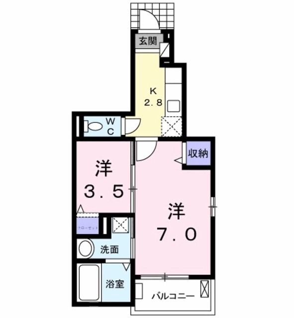 武蔵村山市学園のアパートの間取り