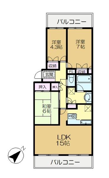 佐倉市弥勒町のマンションの間取り