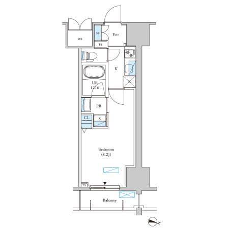 【千葉市中央区中央のマンションの間取り】