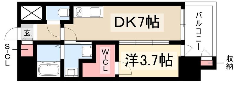 エステムコート名古屋新栄Vラポールの間取り