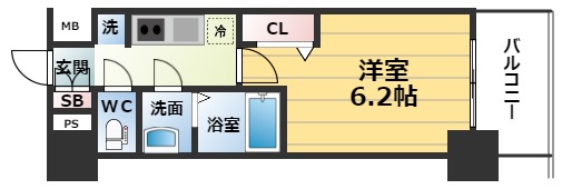 プレサンスOSAKA DOMECITYビーツの間取り