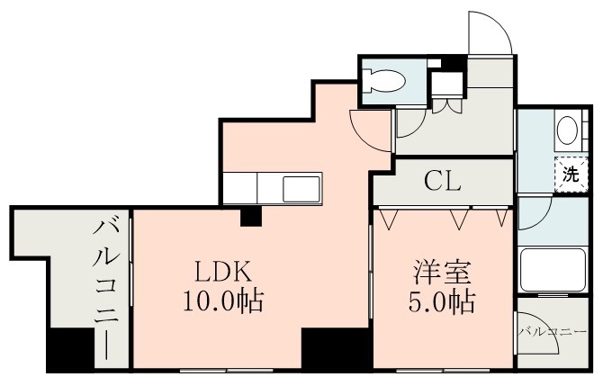 鹿児島市西千石町のマンションの間取り