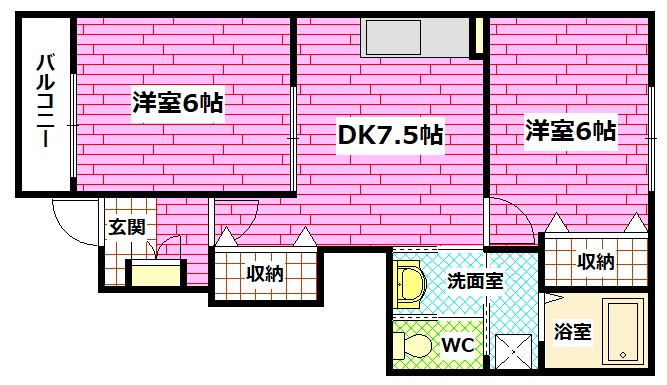 【広島市安芸区矢野町のアパートの間取り】