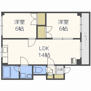 北広島市稲穂町西のマンションの間取り