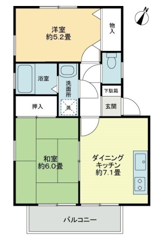 フォブールかざしヶ丘Ｅの間取り