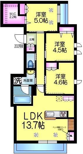 仮称）明原３丁目メゾンの間取り