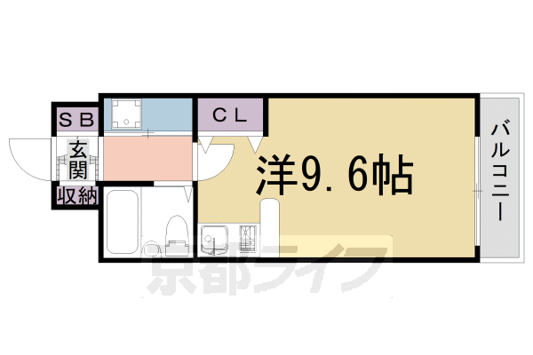 京都市左京区岩倉北池田町のマンションの間取り