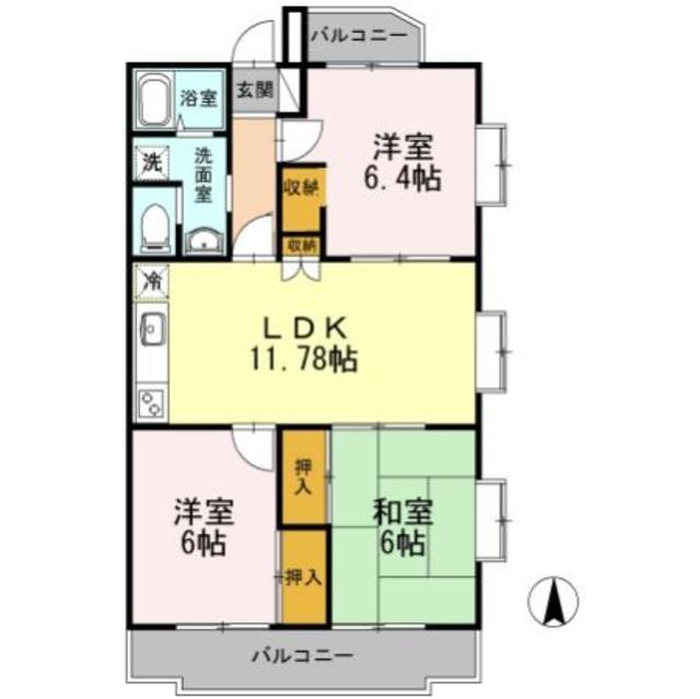 藤沢市円行のマンションの間取り