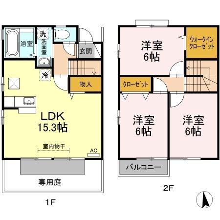 高松市木太町のアパートの間取り