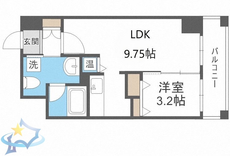 【札幌市中央区大通西のマンションの間取り】