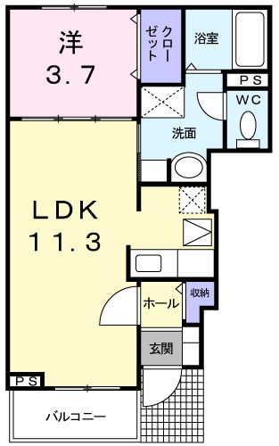 ジェルメ　みずほ　Ａの間取り