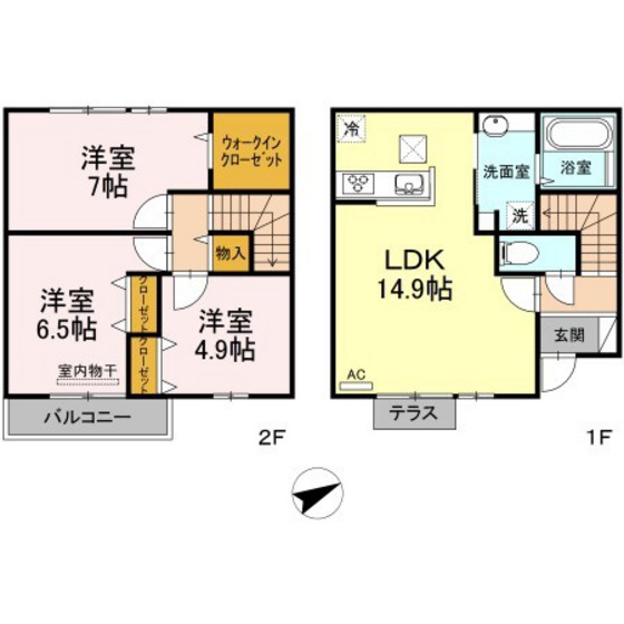 岡山県岡山市中区西川原（一戸建）の賃貸物件の間取り