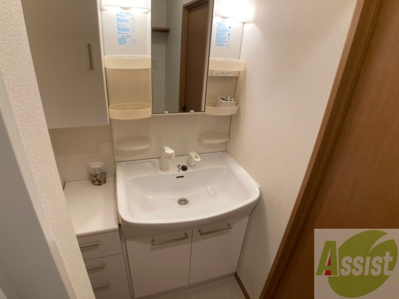 洗面設備　シャンプードレッサー。身支度はここでばっちり。