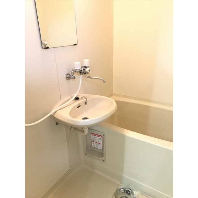 バス・シャワールーム　洗面ボウル付きの浴室