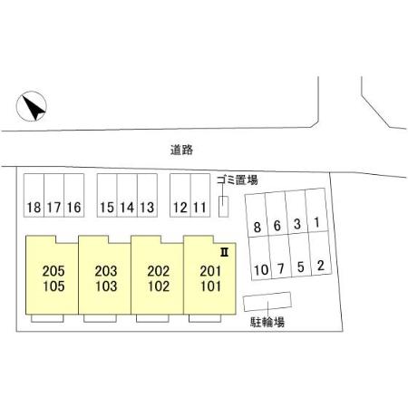 駐車場　駐車場2台縦列駐車になります。