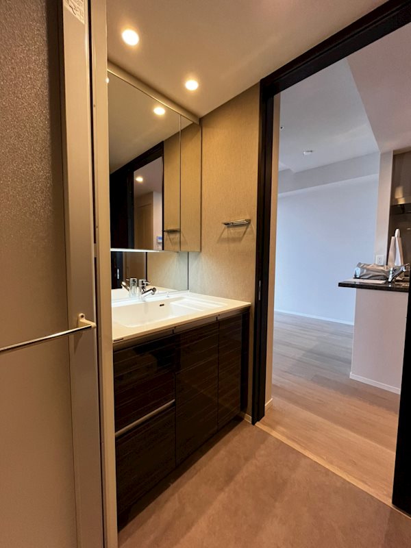 洗面設備　脱衣スペースもあります