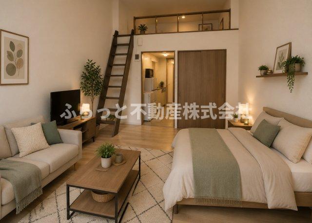 居室・リビング　家具・家電はAIによるイメージになります