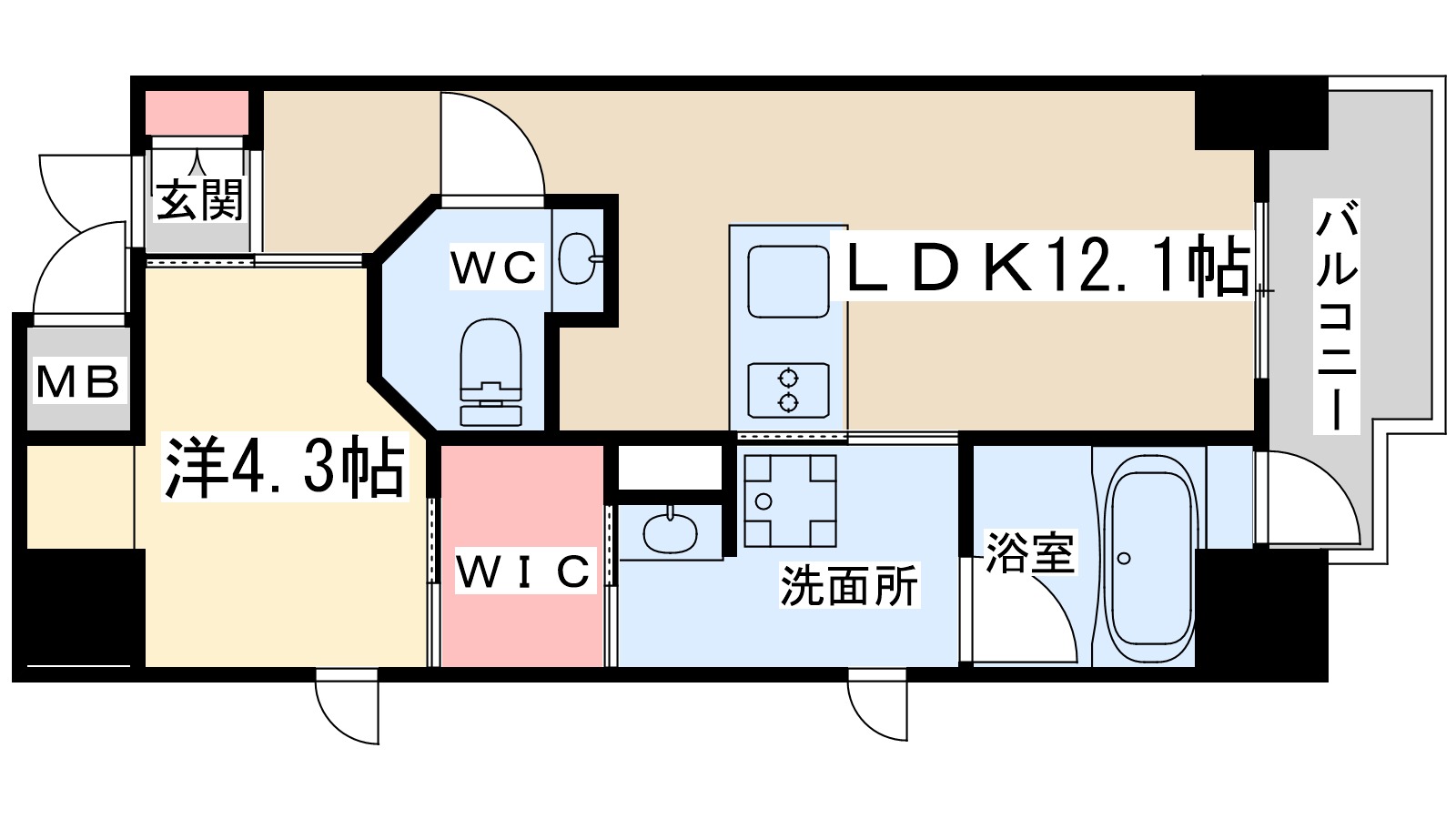 ビーパルク扇町の間取り写真