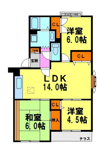 メゾンフルールの間取り写真
