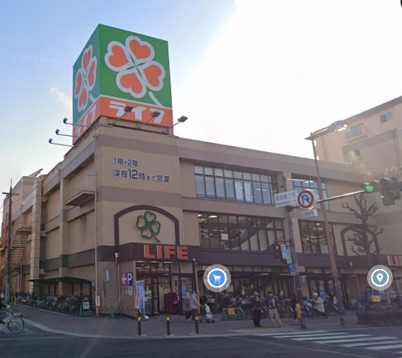 スーパー　ライフ 長居店（スーパー）まで741m