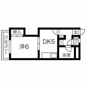 西鉄天神大牟田線 西鉄平尾駅 徒歩6分 3階建 築42年の間取り写真