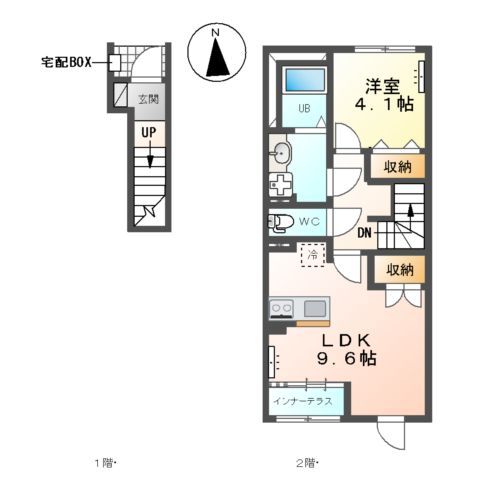 つくば市みどりの新築アパート(仮の間取り写真