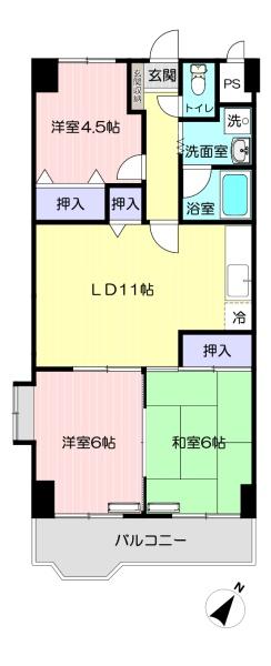 第二原マンションの間取り写真
