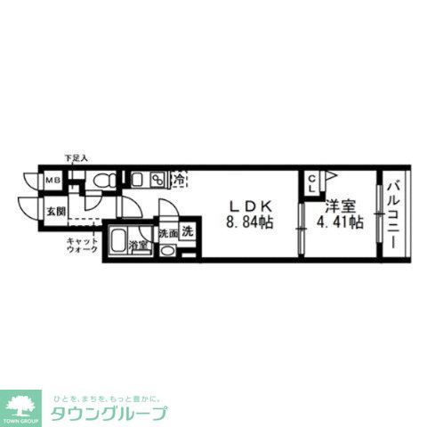 東急目黒線 武蔵小山駅 徒歩8分 4階建 築1年の間取り写真