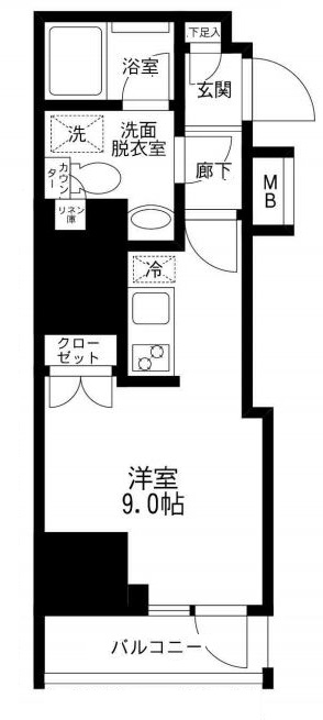 都営浅草線 人形町駅 徒歩5分 14階建 築12年の間取り写真