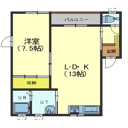 函館市本通のアパートの間取り