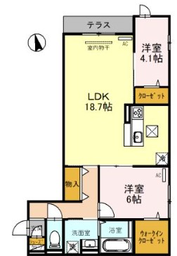 大阪市阿倍野区阪南町のアパートの間取り