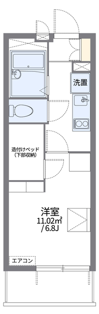 京都市中京区西ノ京南円町のアパートの間取り