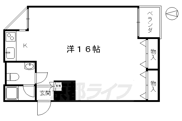 京都市南区上鳥羽苗代町のマンションの間取り