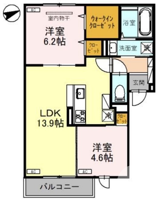 堺市北区金岡町のアパートの間取り