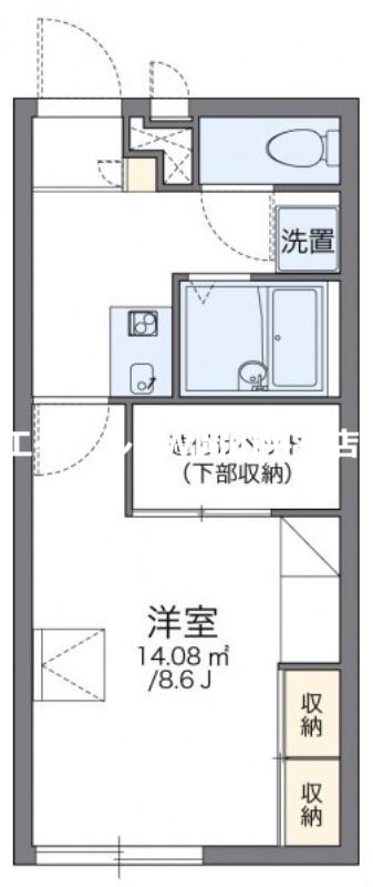 岡山市東区東平島のアパートの間取り