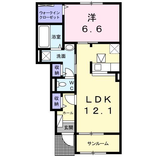 邑楽郡千代田町大字赤岩のアパートの間取り