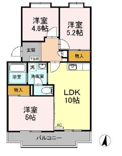 藤沢市湘南台のマンションの間取り