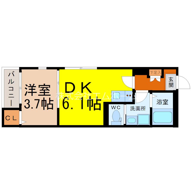 名古屋市瑞穂区新開町のアパートの間取り