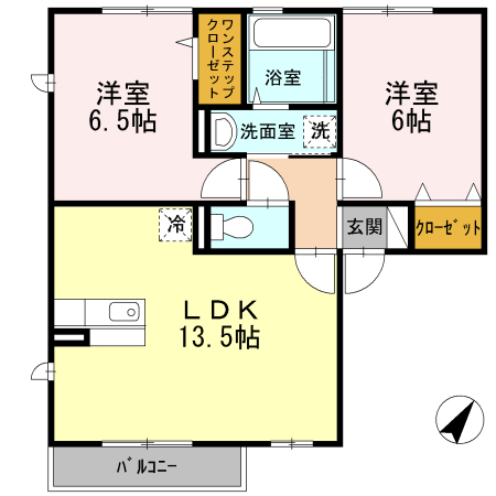 泉大津市東港町のアパートの間取り