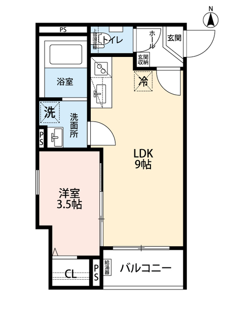 東大阪市瓢箪山町のアパートの間取り