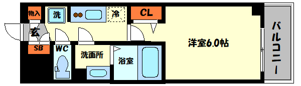 【プレサンス南堀江ザ・センスの間取り】