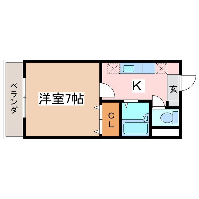 松本市大字内田のマンションの間取り