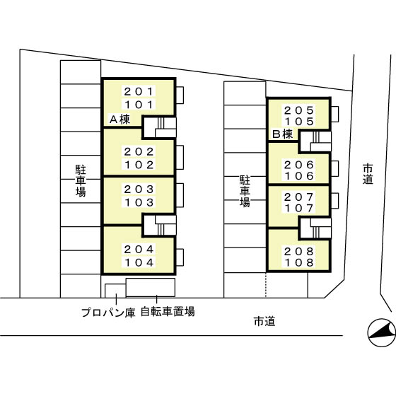 【ヴィラ・サンライズＢの駐車場】