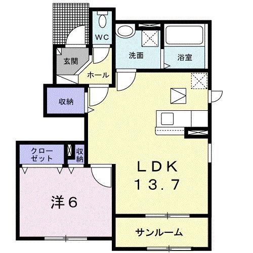 シエン　フルール　Ｂの間取り