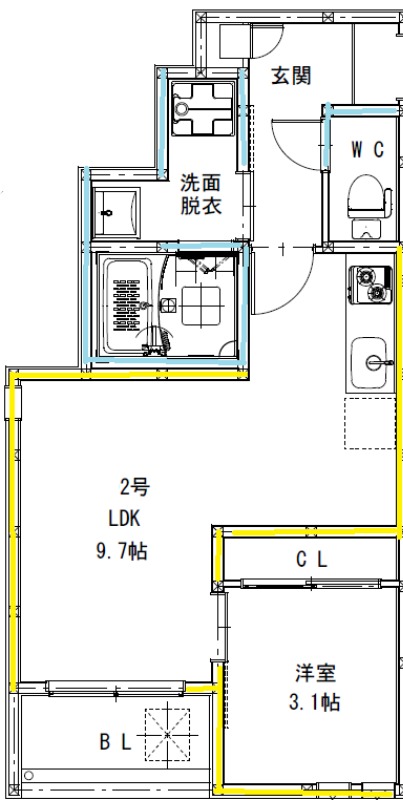 熊本市中央区国府のアパートの間取り