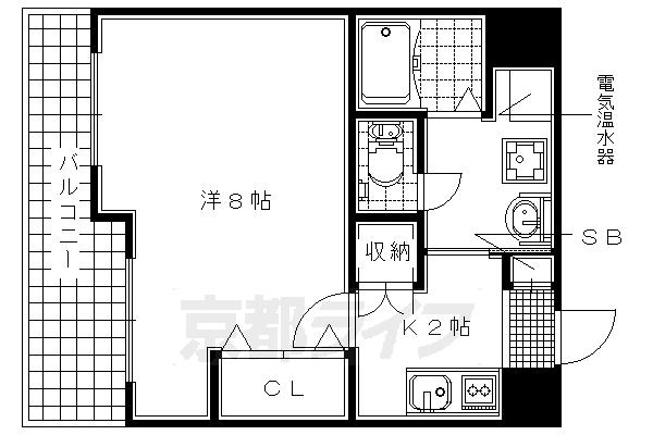 宇治市宇治のマンションの間取り