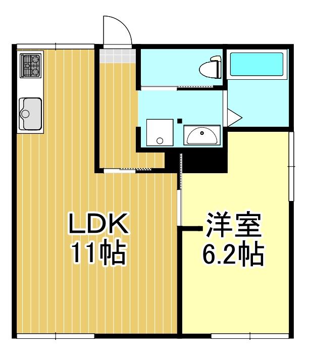 防府市酢貝のアパートの間取り