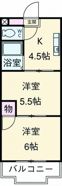 磐田市上大之郷のマンションの間取り