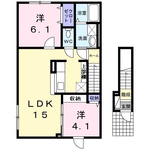 名寄市東一条南のアパートの間取り