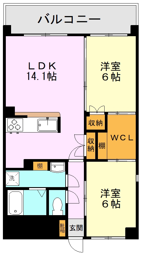 キャッスル八景水谷の間取り